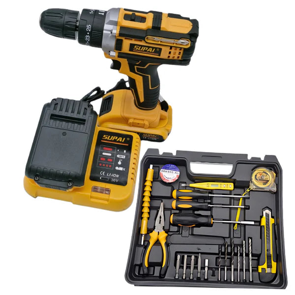 Trusa masina de gaurit cu percutie, 110 accesorii, 24 V, 5 Ah