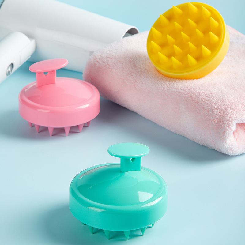 Aparat Profesional pentru Masaj Capilar, Rezistent la Apa, cu Noduri Flexibile de Silicon, Pentru Relaxare Profunda si Stimulare Scalp si Par, Silicon, Albastru