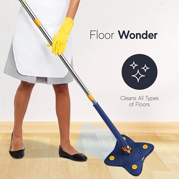 Mop cu cap triunghiular, reglabil, rotire 360 grade cu 3 lavete incluse