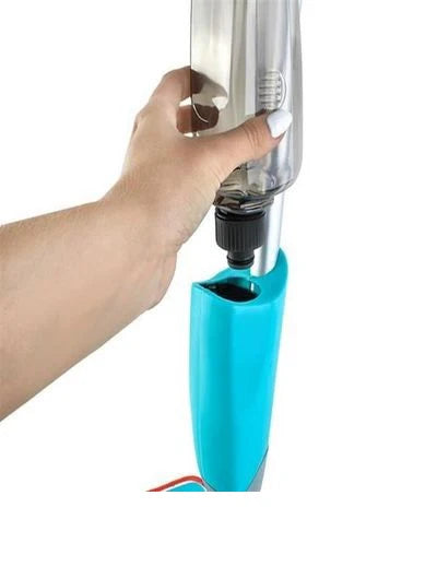 Mop plat cu pulverizator si recipient solutie de 1L, Albastru