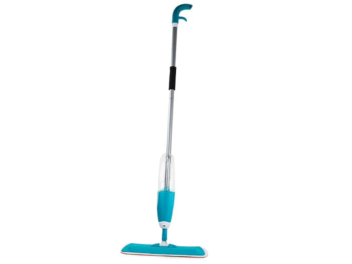 Mop plat cu pulverizator si recipient solutie de 1L, Albastru