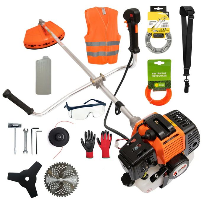 Motocoasa  motor benzina 2 timpi ALP, 6CP, 52cc, 11.000RPM + sistem taiere