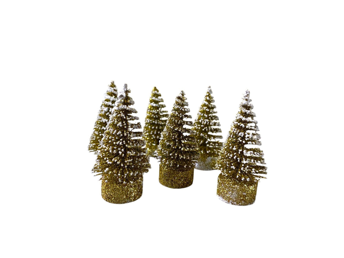 Set 6 Brazi Mici cu Sclipici, 7cm, Decoratiuni de Craciun