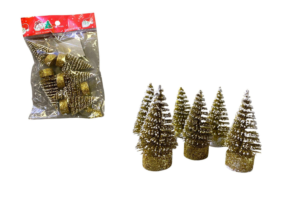 Set 6 Brazi Mici cu Sclipici, 7cm, Decoratiuni de Craciun