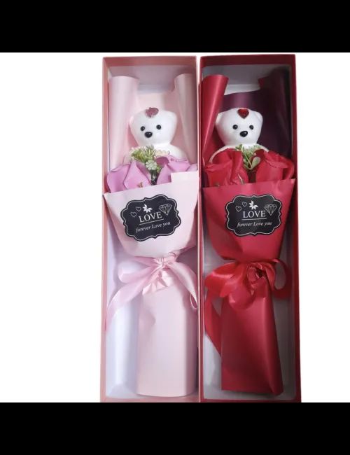 Cadou un deosebit buchet de flori cu ursuleț  : 1 Martie, 8 Martie , Valentines day