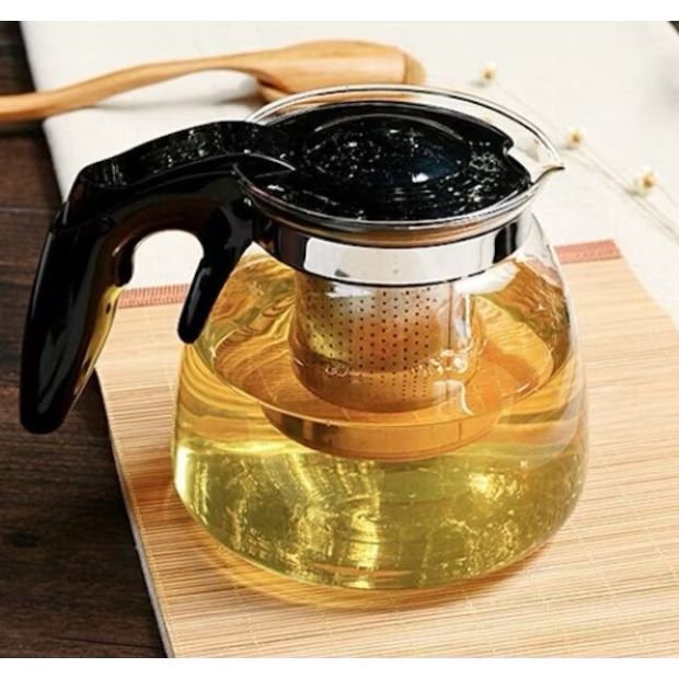 Ceainic din sticla termorezistenta, filtru, infuzor, 1100 ml