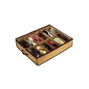 Organizator dreptunghiular pentru incaltaminte cu capac transparent, 12 perechi