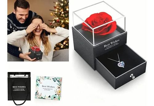 Set cadou Trandafir criogenat si Bijuterie