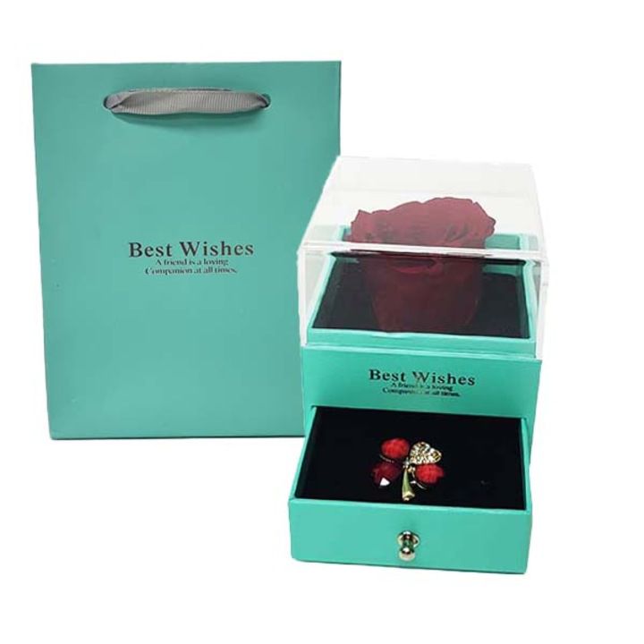Set cadou Trandafir criogenat si Bijuterie
