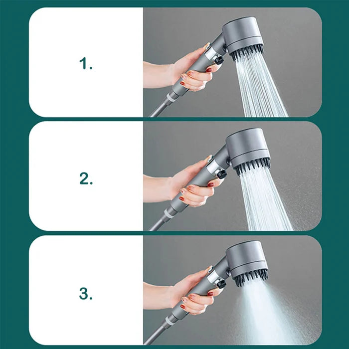 Cap de dus cu presiune 4 in 1