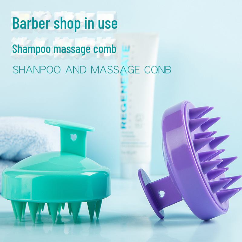 Aparat Profesional pentru Masaj Capilar, Rezistent la Apa, cu Noduri Flexibile de Silicon, Pentru Relaxare Profunda si Stimulare Scalp si Par, Silicon, Albastru
