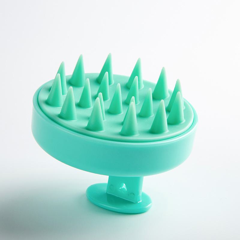 Aparat Profesional pentru Masaj Capilar, Rezistent la Apa, cu Noduri Flexibile de Silicon, Pentru Relaxare Profunda si Stimulare Scalp si Par, Silicon, Albastru